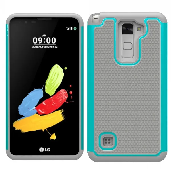 Небесно-голубой Чехол для LG Stylus 2 Чехол Броня ударопрочный футбольное зерно пластиковый силиконовый чехол для LG Stylus 2 LS775 F720 Stylo 2 K520 чехол - Цвет: Небесно-голубой