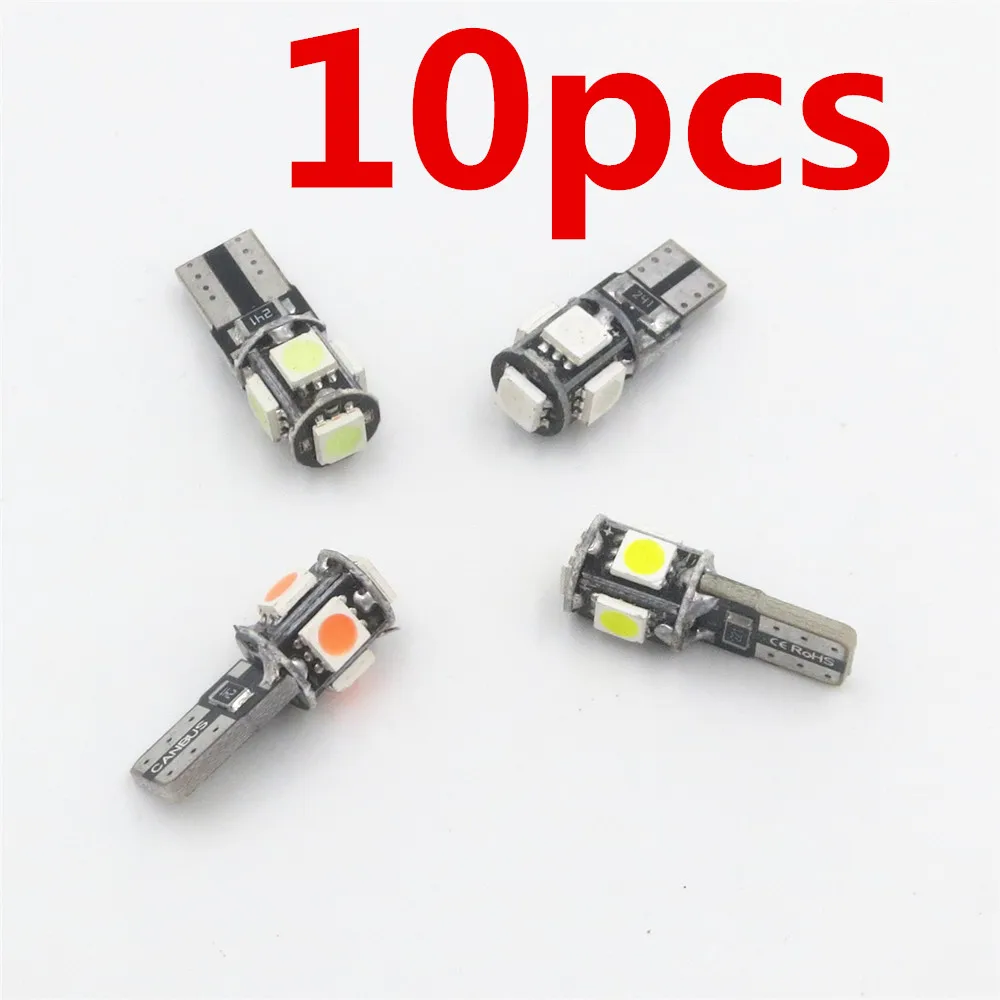 10 шт. Автомобильные светодиодные лампы T10 5 светодиодов 5050 smd|Сигнальная лампа| |