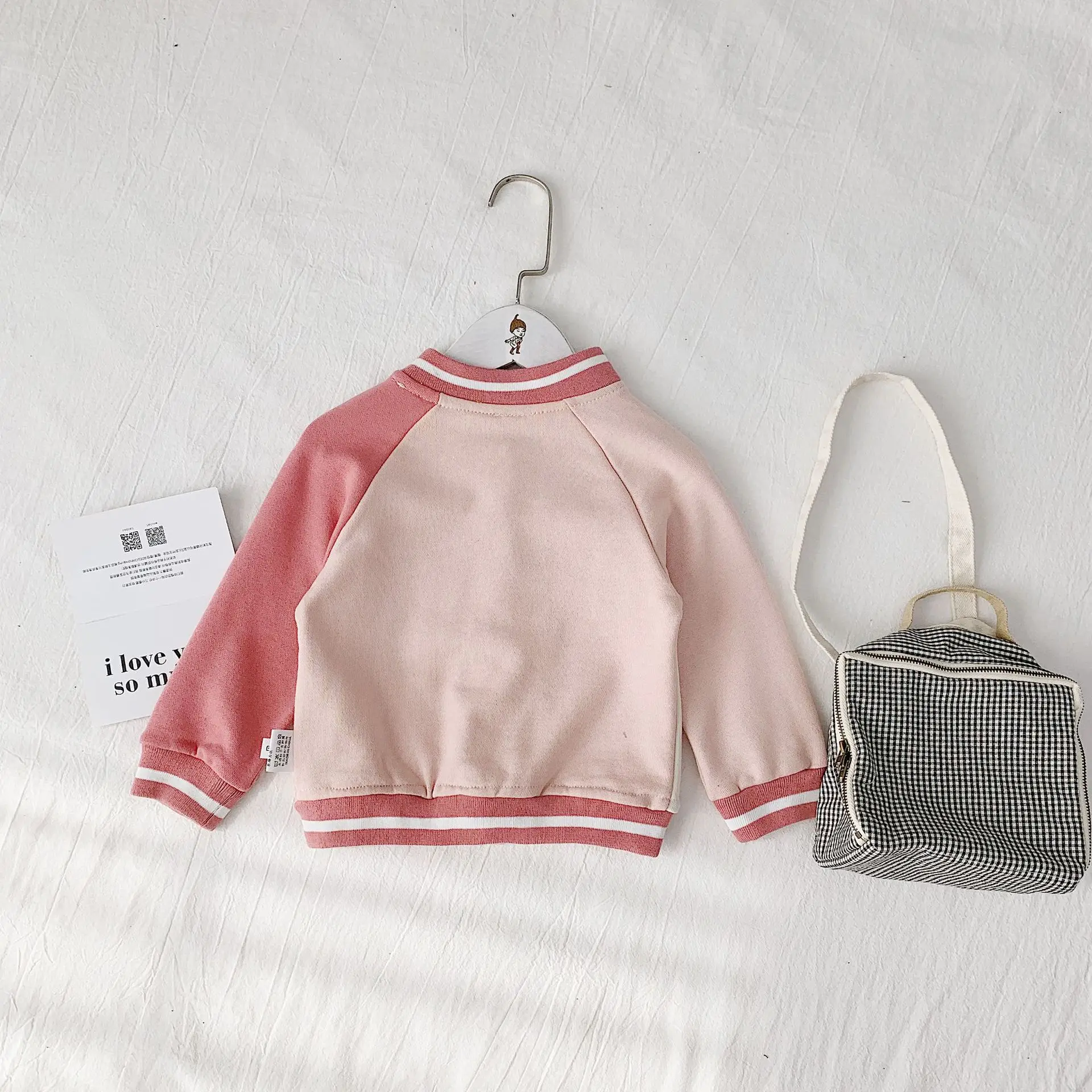 Autumn kids cartoon printing fashion color matching baseball jackets boys girls casual coats outwear