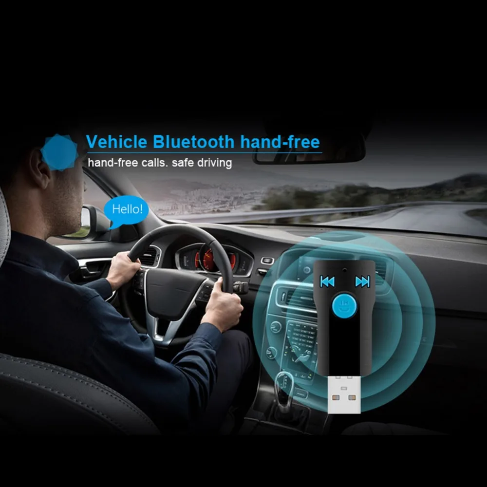 USB Bluetooth музыкальный приемник аудиоадаптер 3 5 мм стерео выход встроенный микрофон