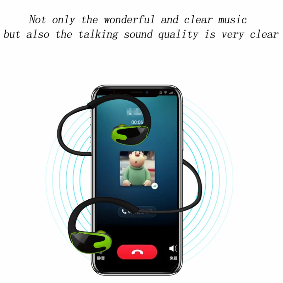 Беспроводные наушники FREZEN Bluetooth R8 спортивные с микрофоном стерео басы Длинные