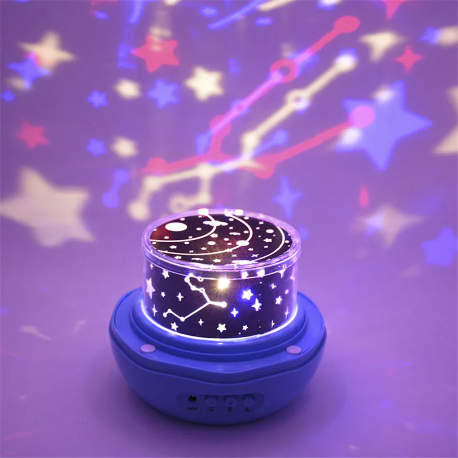 

JUSOCCO Rotating Night Light Projector Spin Starry Sky Star Master Children Kids Baby Sleep Romantic Led USB Lamp Projection