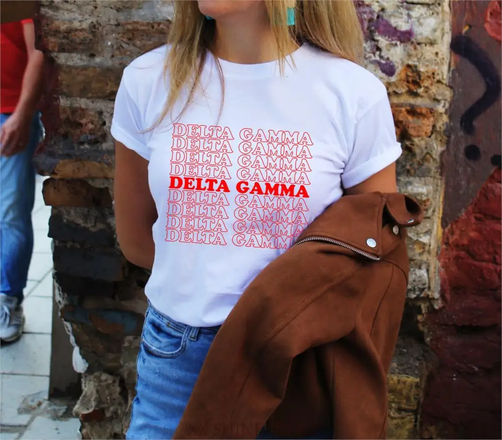 Футболка Delta gamma футболка в греческом стиле мужская и женская из 100% хлопка|Мужские