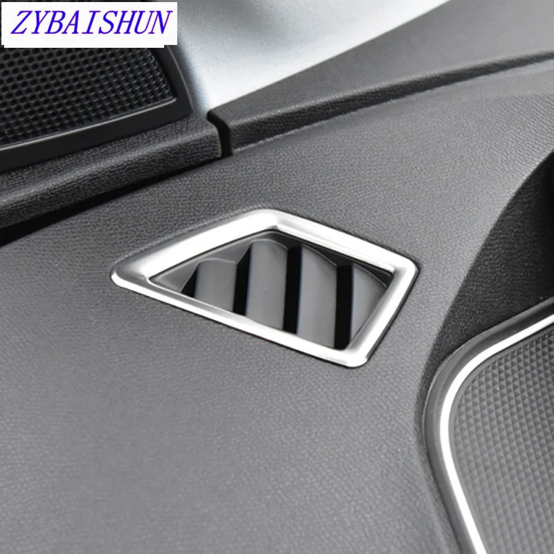 

Car Styling 2pcs Stainless steel Dashboard Small Air Conditioner Outlet Decoration Cover For Peugeot 5008 3008 GT 2017-18