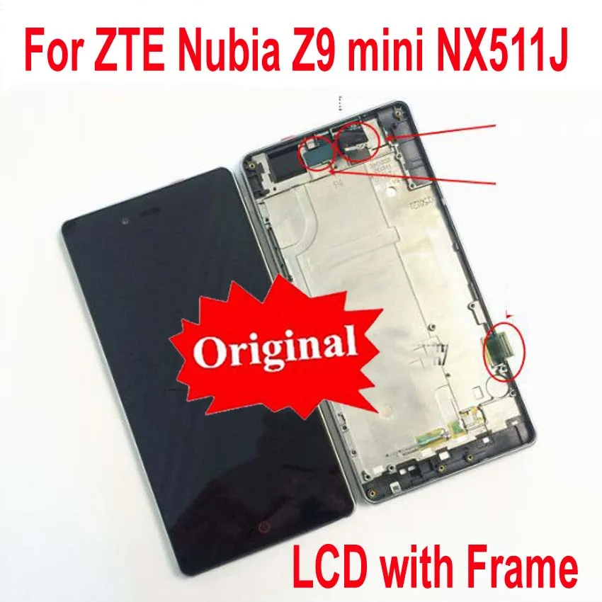 

Оригинальный ЖК-дисплей с рамкой для ZTE Nubia Z9 mini NX511j