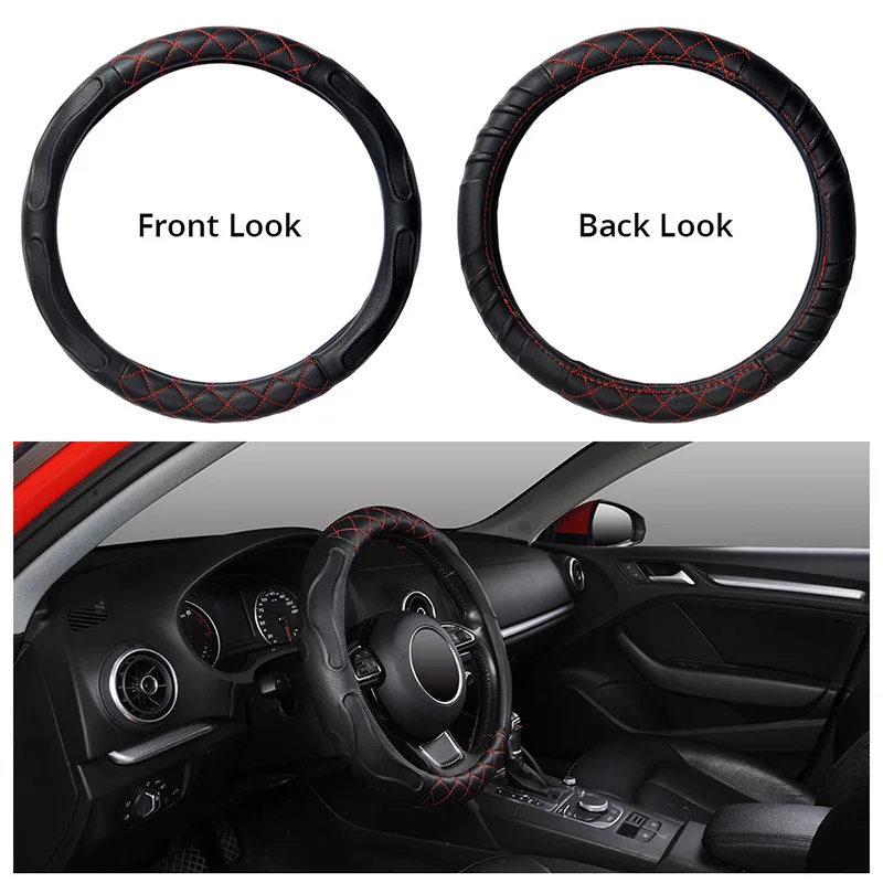 Модный стиль чехлы рулевого колеса автомобиля удобные и Нескользящие Личи узор