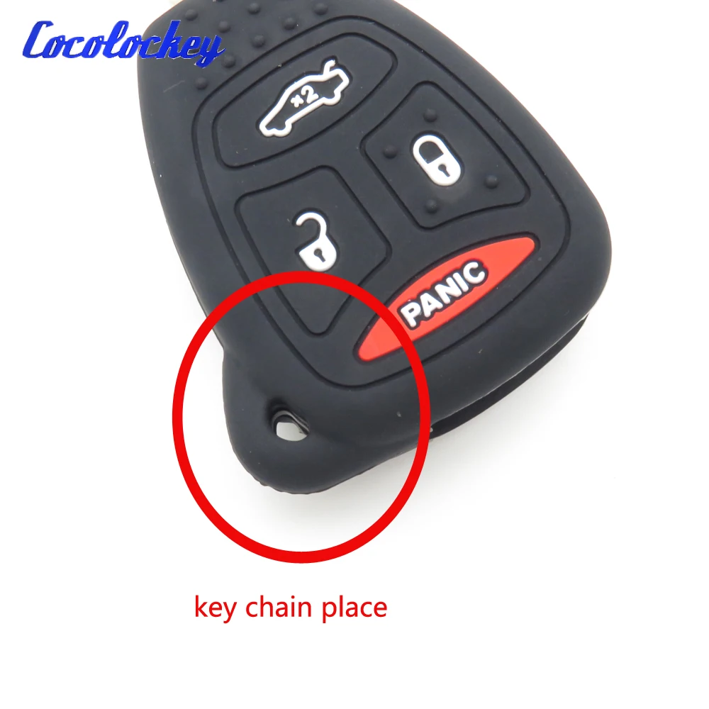 Cocolockey силиконовый чехол для ключей от машины Chrysler 300 Aspen Dodge Dakota Durango Jeep Grand Cherokee 4