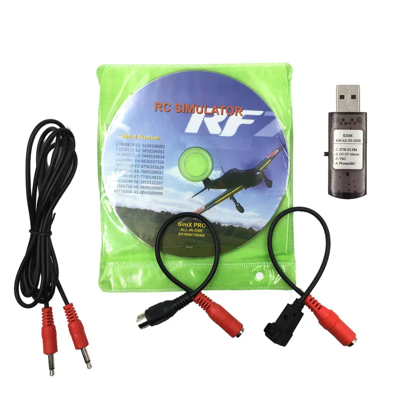 

10pcs/pack Hot sell 22in1 RC USB Flight Simulator Cables support G7 / G6 G5.5 G5 PH5.0 Flysky FS-I6 FS-TH9X FS-T6 FS-CT6B