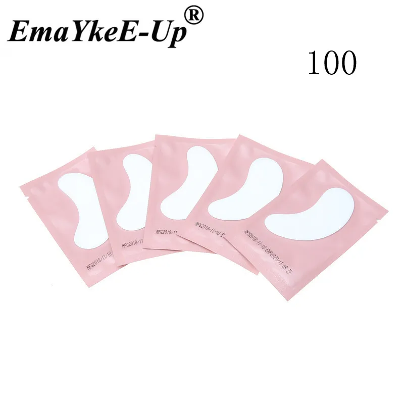 Pink-100pairs 300 пар, новые бумажные накладки для ресниц под глазами, накладки для ресниц, бумажные накладки для наращивания ресниц, наклейки для глаз, обертывания, инструменты для макияжа - Длина: Pink-100pairs