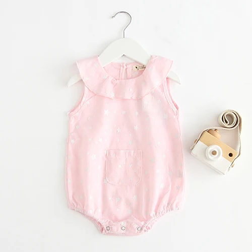 pink Детские боди из хлопка Одежда для девочек Детские боди с короткими рукавами для маленьких девочек одежда в горошек для девочек боди для новорожденных - Цвет: pink