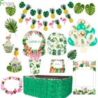 Вечерние украшения из Гавайских листьев Frigg, воздушные шары в виде пальмовых листьев, летние вечерние товары с тропическим фламинго, вечерние украшения в джунглях