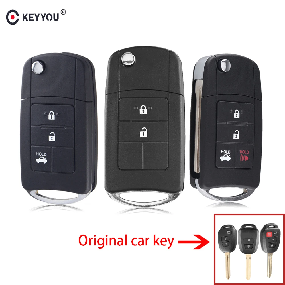 KEYYOU 2/3/4 кнопки для Toyota Prius RAV4 Camry модифицированный складной Автомобильный ключ с