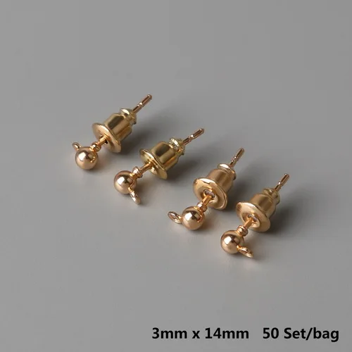 Gold 50 компл./упак. золотые Серебрянные Родиевые позолоченные металлические подвесные серьги-гвоздики серьги затычки для ушей сочетание поиск для DIY аксессуары для ювелирных изделий - Цвет: Gold