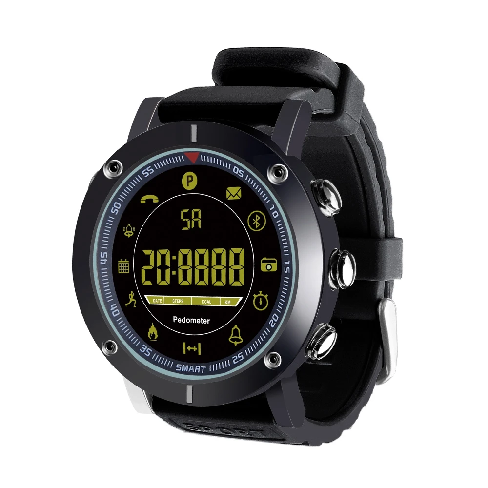 AOWO EX19 IP68 Bluetooth Smart часы FSTN Экран 12 месяцев ожидания Водонепроницаемый здоровья