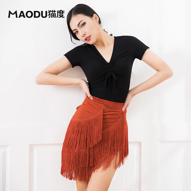 

Fashion Modern Ballroom short sleeve Sexy Latin Dance clothes Top for women/female,Tango V-neck Costume performance wears MD9202