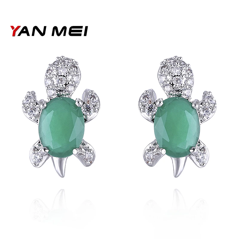Женские серьги пусеты YANMEI Turtle милые с животными в Корейском стиле 3 цвета