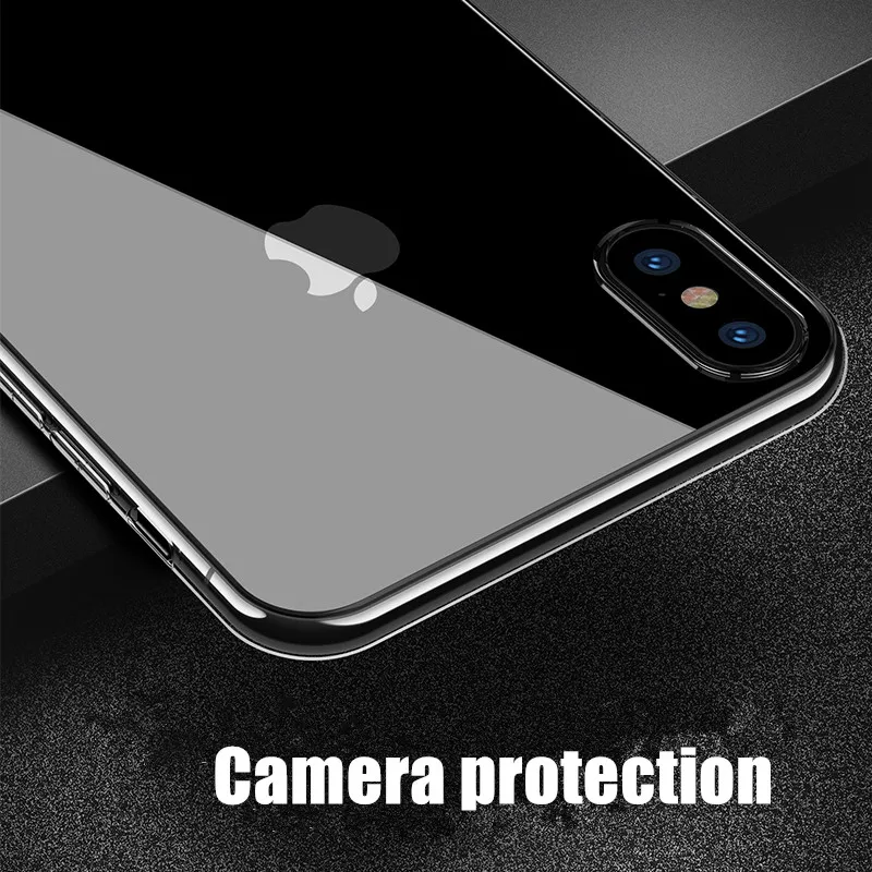 Luxury Glossy Tempered Glass Case For iPhone X Ultra Thin Silicon Transparent Cover 6 7 8 Plus XR XS Max |