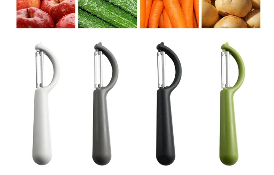 KONCO Fruit Vegetable Peeler, Stainless Steel Ultra Sharp Julienne Peeler with Ergonomic Silicone Handle, Kitchen Tools