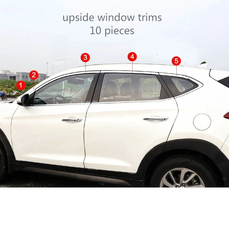 Lsrtw2017 нержавеющая сталь окна автомобиля полосы планки для hyundai Tucson - Название цвета: type 3