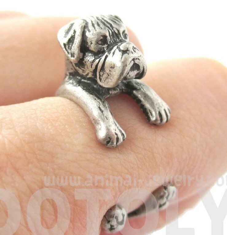 Кольцо боксерское регулируемое в стиле ретро 12 шт./лот|dog ring jewelry|ring jewelryboxer dog |