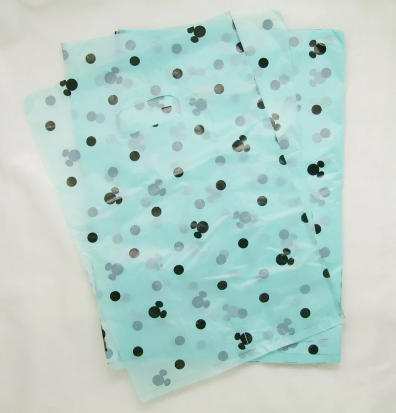 20 шт./лот мятно зеленый микки и точка пластиковые подарочные пакеты два лица см