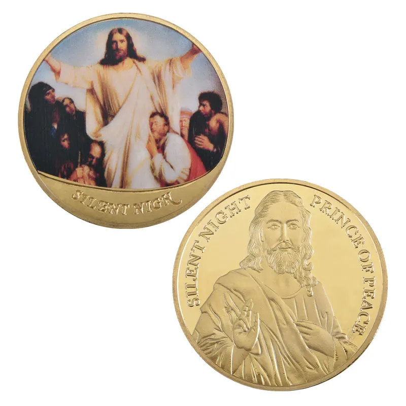 coin 3 WR Jesus Silent Night Prince of Peace позолоченные Коллекционные монеты евро для монет Россия Рождественский сувенир подарок - Цвет: coin 3