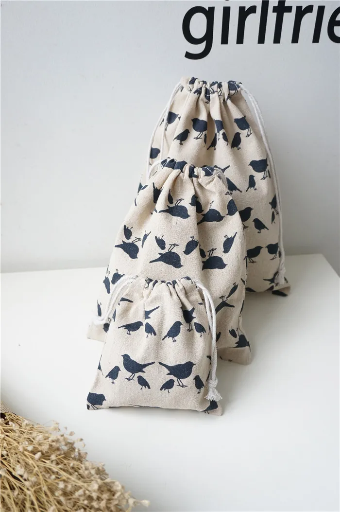 Подарочная упаковка из джутового льна с птицей 9x12 см 10x15 13x17 Упаковка 50 детских