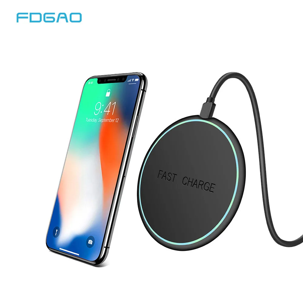 FDGAO Qi Беспроводное зарядное устройство для samsung S9 S10 Note 10 USB зарядное устройство для мобильного телефона для iPhone 11 pro Xs Max X 8 беспроводной зарядный коврик