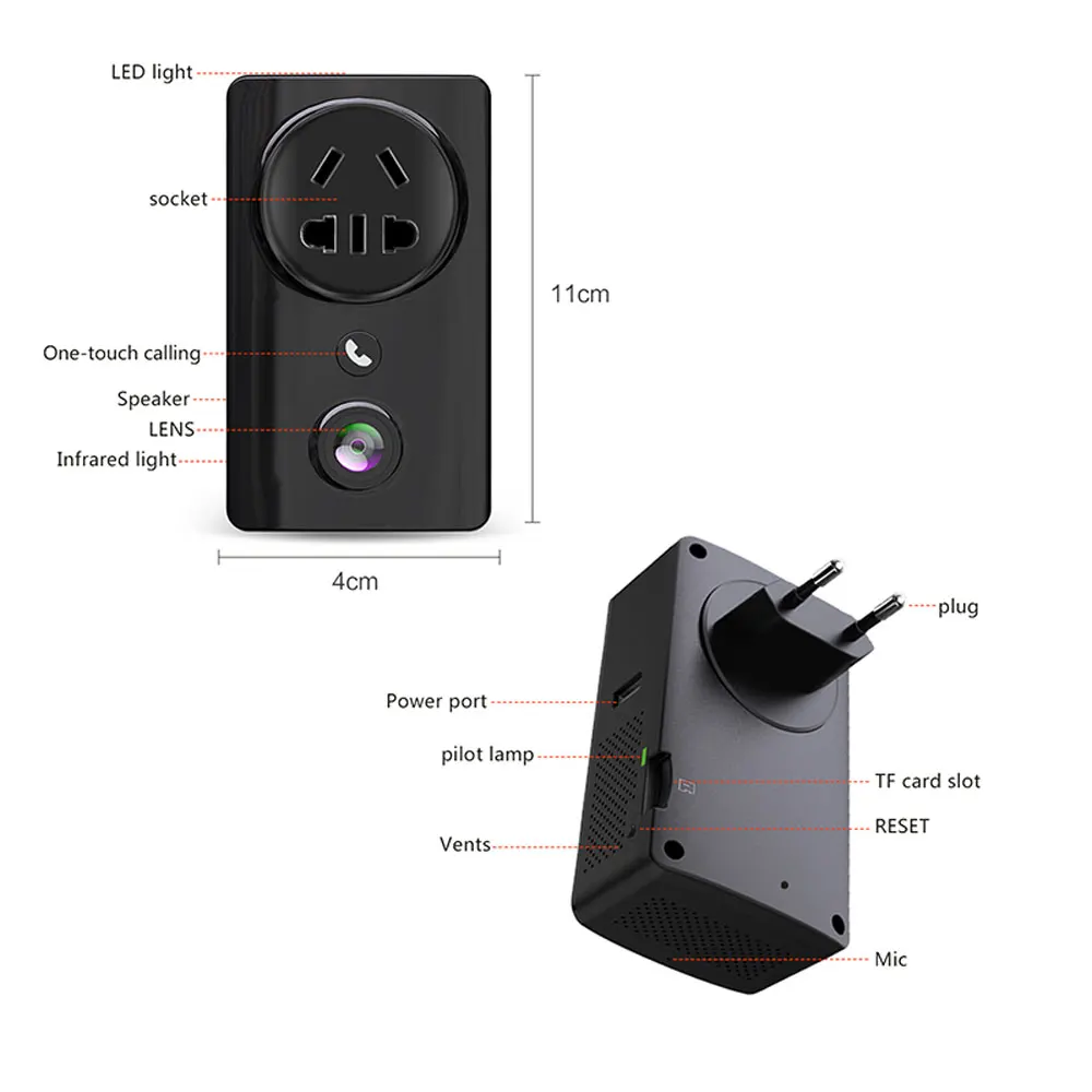 HCVAHDN мини 180 градусов Wifi камера 1080P беспроводной монитор для домашней