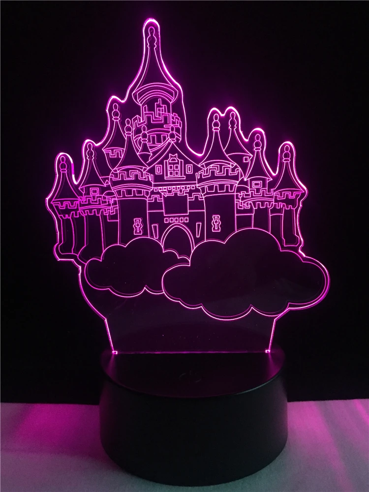 Мечта Замок в форме 3D освещение кабель LED USB детские подарки спальня ночник