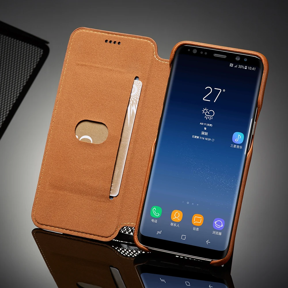 Кожаный флип чехол на магните для Samsung Galaxy S8 Plus кошелек с отделением карт samsung s8