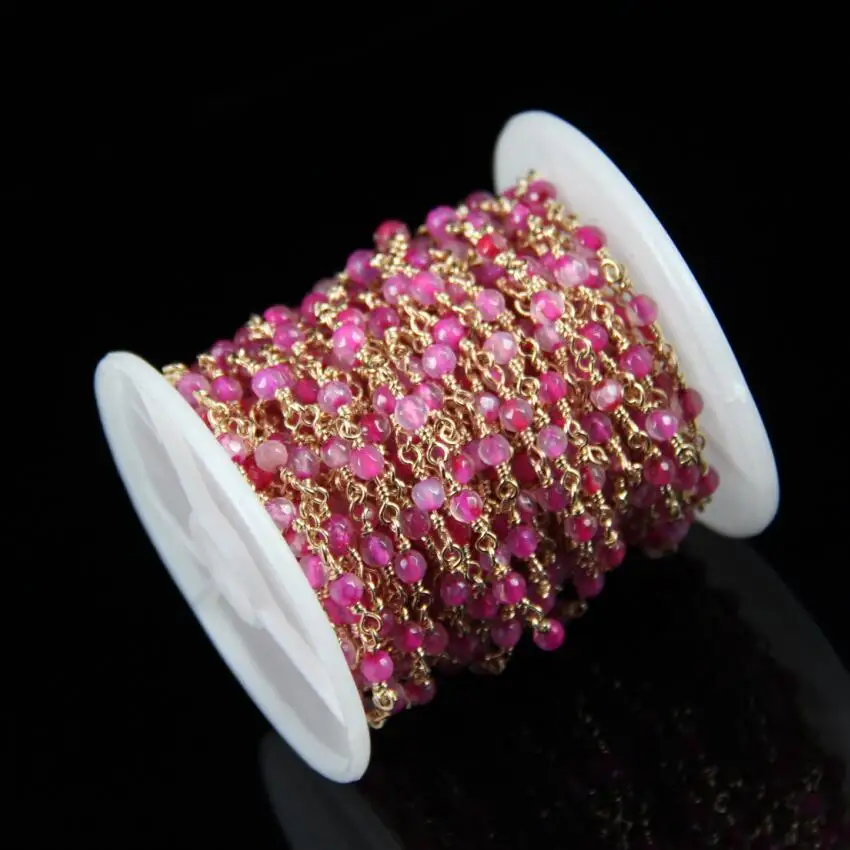 Новый стиль! 4 мм проволока обернутая бисером цепи позолоченный браслет в виде