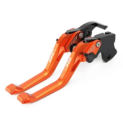 orange Для KTM RC RC125 RC200 RC390 125 200 390- Мотоцикл Регулируемый складной выдвижной тормозной рычаг сцепления логотип RC - Цвет: orange
