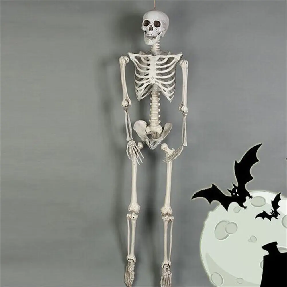 

Plastic Lifelike Human Bones Skeleton Horror Halloween Christmas Animal Crow Skeleton Decoration New Year Halloween Decoration