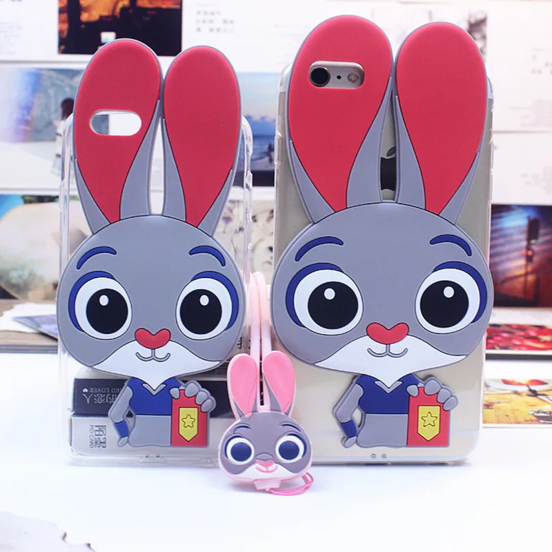 Cartoon Fashion Women Rabbit Ears TPU Mobile Phone Protective Coque For iphone 5s 6s plus 7 Case Soft Cover |