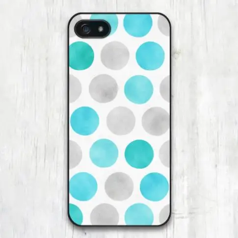 NEW CASE For Samsung Galaxy S5 S4 S3 with Mini Note 4 3 Water Mint Blue Polka Dots Patterned Protective Cases |