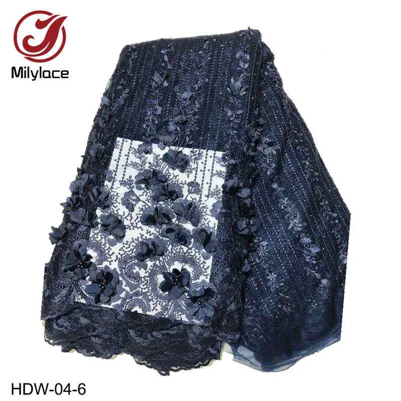 HDW-04-6 Стиль французская Сетка кружевная ткань 3D аппликация африканская Тюлевая сетчатая кружевная ткань Высокое качество африканская кружевная ткань HDW-04 - Цвет: HDW-04-6