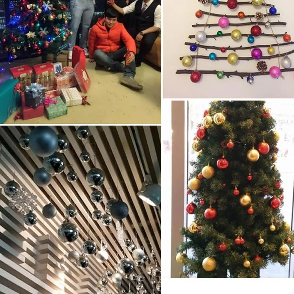 24 шт 4 см пластиковые яркие шары Горячая Золотая Рождественская елка красочные