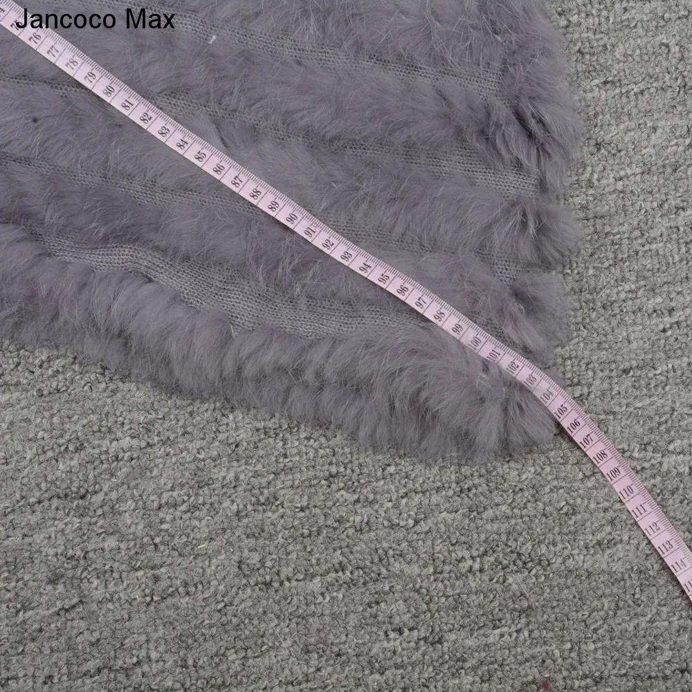 Jancoco Max+ Новинка, пончо с натуральным кроличьим мехом, зимняя модная Стильная накидка, Женская шаль для вечеринки S7112