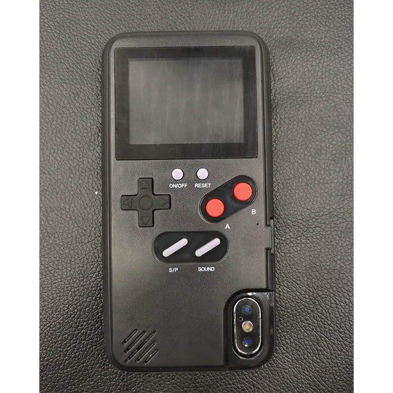Black Полноцветный дисплей Xs Max GameBoy чехол для телефона iphone Xs Max Xr X Ретро тетрис игровая задняя чехол для iphone 8 7 6 6s plus Coques - Цвет: Black