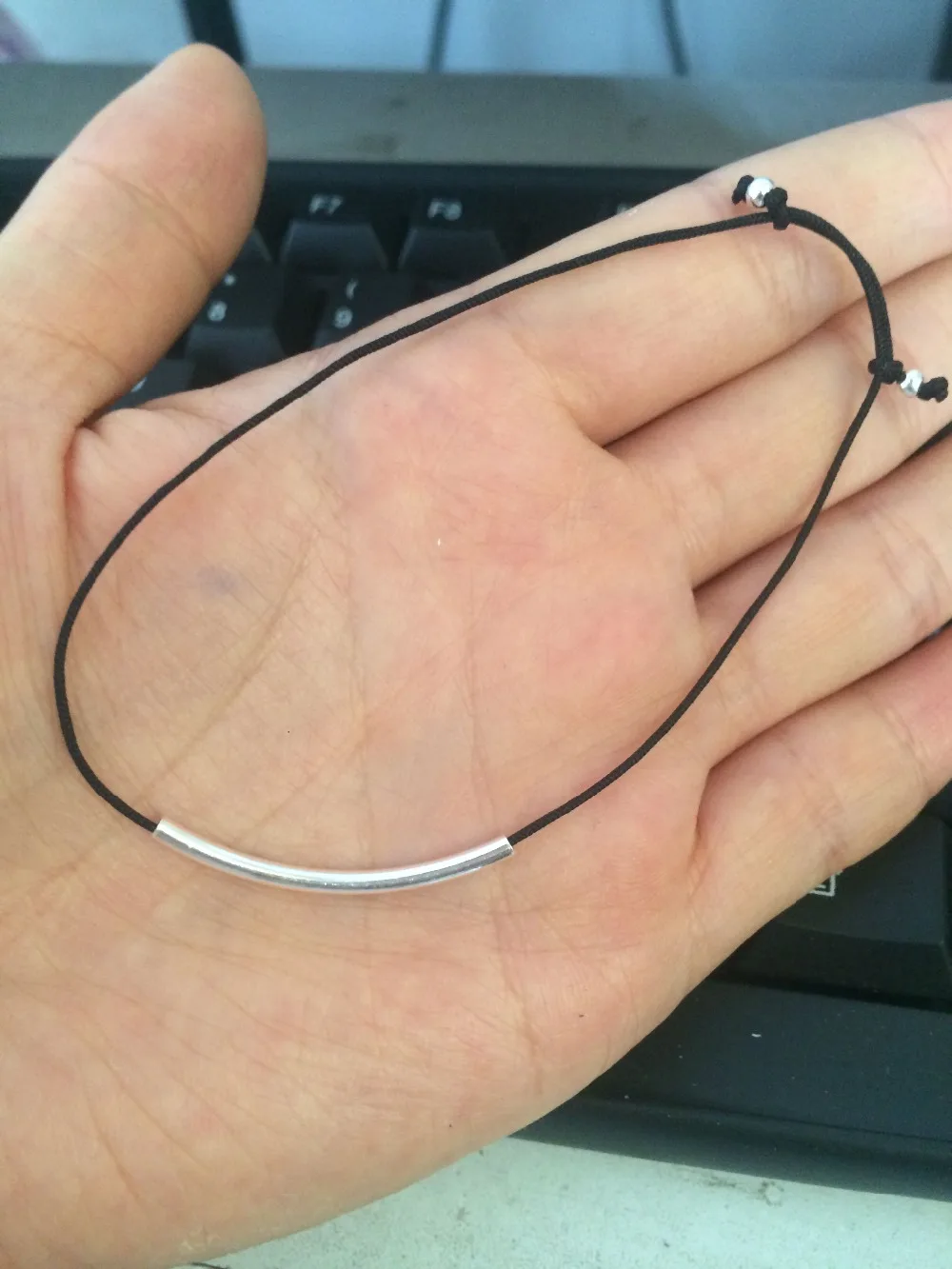Реальный. Регулируемый тонкий серебряный браслет цепочка GTLS340|bracelet thin|bracelet