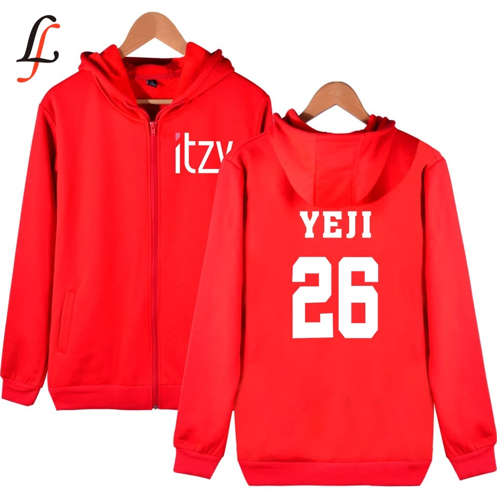 Itzy harajuku толстовки на молнии с буквенным принтом Kpop Женская и мужская уличная