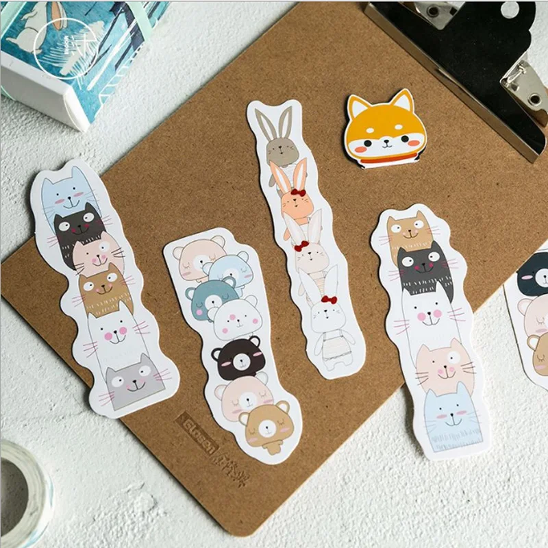 30 шт./упак. милые институт студент закладки kawaii Бумага Закладка для книги из мультфильма рекламных подарков Канцтовары Закладка для книги канцелярские принадлежности