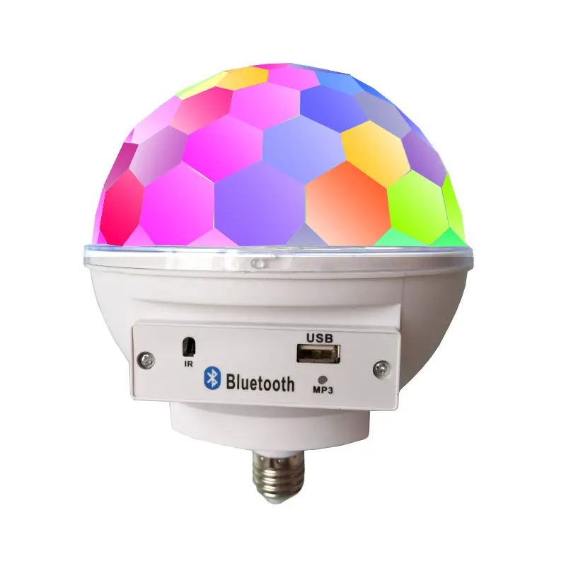E27 база RGB светодиодный светильник со звуковым боксом Bluetooth музыкальный динамик магический шар светодиодный светильник 6 цветов
