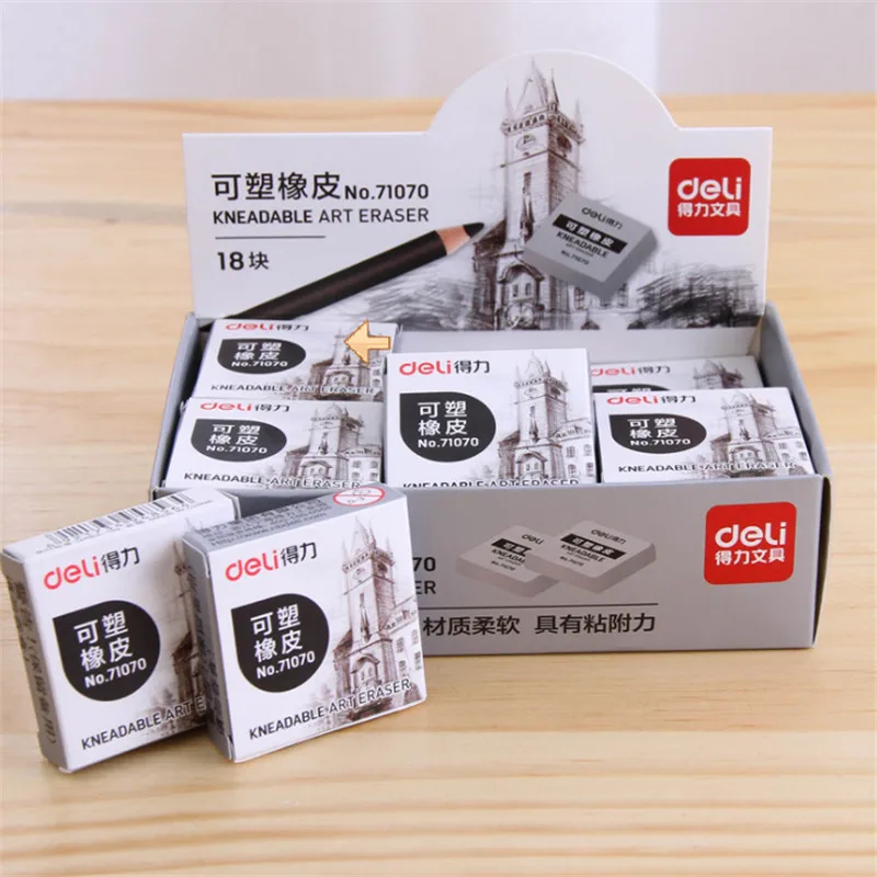 

DELI пластичный рисунок мягкий резиновый студенческий художественный эскиз высокий глянцевый карандаш ластик моноблок