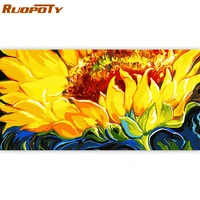ruopoty 60x120cm frame sunflower diy painting by numbers modern home wall art canvas painting large size for living room decor
