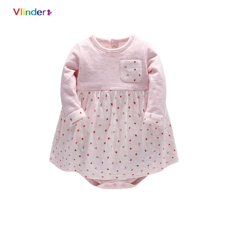 Новинка 2018 модные весенне осенние платья для маленьких девочек младенцев с