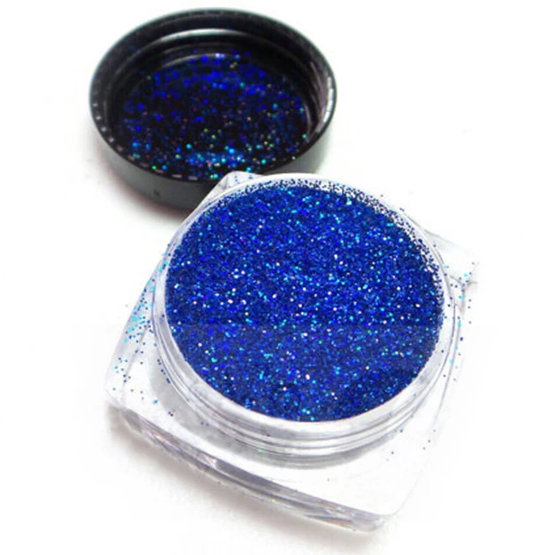 

Little Pot of 5g Blue Holographic Nail Glitter-02mm Very Fine Glitter Pigment Nail Polish Holographic Resin Powder Pigment_UY0.2
