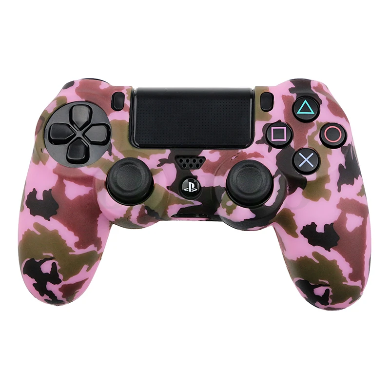 Камуфляж силикон розового цвета Чехол резиновый чехол для Playstation PS4 контроллер