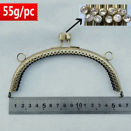 Copper BDTHOOO 16,5 см, металлический кошелек для монет, рамка, поцелуй, застежка, замок для сцепления, сумочка, ручка, сделай сам, застежка, античная бронза, аксессуары для сумок - Цвет: Copper